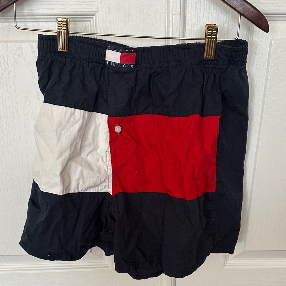 Tommy Hilfiger Men's Navy, Red & White Colorblock swim trunks